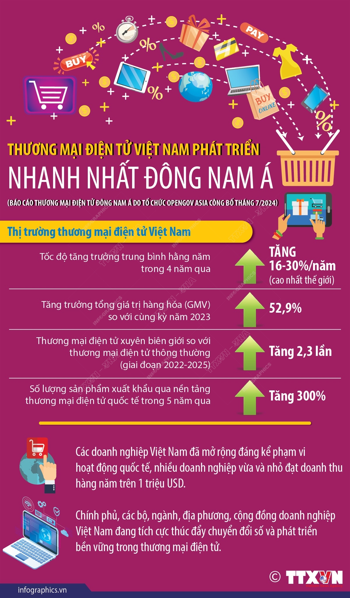 Việt Nam được đánh giá phát triển thương mại điện tử nhanh nhất Đông Nam Á